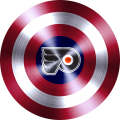 captain american shield with philadelphia flyers logo