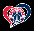 washington wizards heart logo iron on stickers(heat transfer)