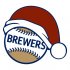 Milwaukee Brewers Baseball Christmas hat iron on transfer