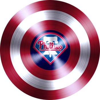 captain american shield with philadelphia phillies logo decal sticker