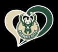 milwaukee bucks heart logo iron on stickers(heat transfer)