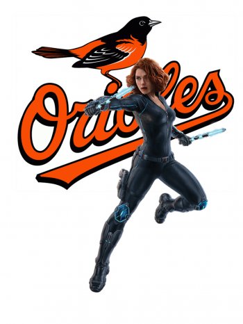 Baltimore Orioles Black Widow iron on transfers