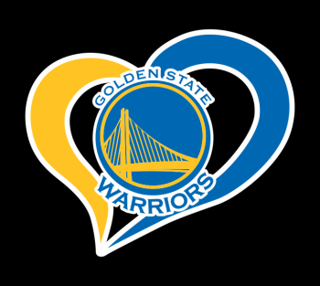 golden state warriors heart logo iron on stickers(heat transfer)