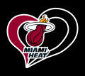 miami heat heart logo iron on stickers(heat transfer)