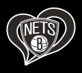 brooklyn nets heart logo iron on stickers(heat transfer)