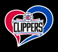 los angeles clippers heart logo iron on stickers(heat transfer)