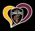 cleveland cavaliers heart logo iron on stickers(heat transfer)