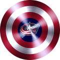 captain american shield with columbus blue jackets logo