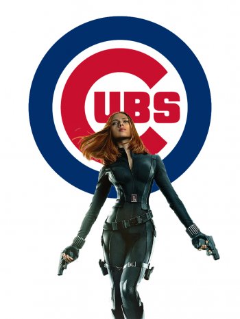 Chicago Cubs Black Widow iron on transfers