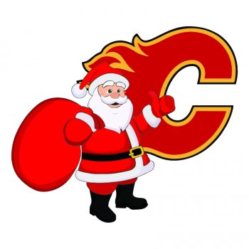 Calgary Flames Santa Claus Logo iron on transfer