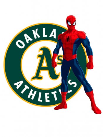 Oakland Athletics Spider Man iron on transfers