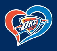 oklahoma city thunder heart logo iron on stickers(heat transfer)