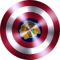 captain american shield with chicago blackhawks logo