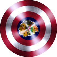 captain american shield with chicago blackhawks logo