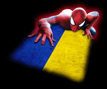 Spiderman UKRAINE Flag decal sticker