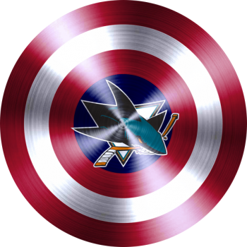 captain american shield with san jose sharks logo