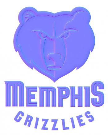 memphis grizzlies colorful embossed logo iron on transfer