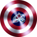 captain american shield with colorado avalanche logo