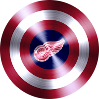 captain american shield with detroit red wings logo