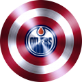 captain american shield with edmonton oilers logo