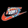 Oklahoma City Thunder nike logo iron on sticker