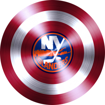 captain american shield with new york islanders logo