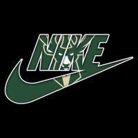 Milwaukee Bucks nike logo iron on sticker