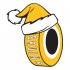 Boston Bruins Hockey ball Christmas hat decal sticker