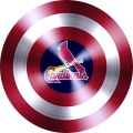 Captain American shield with St. Louis Cardinals decal sticker