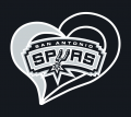 san antonio spurs heart logo iron on stickers(heat transfer)