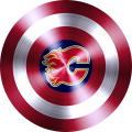 captain american shield with calgary flames logo