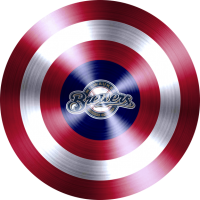 captain american shield with milwaukee brewers logo decal sticker