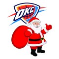 Oklahoma City Thunder Santa Claus Logo iron on transfer