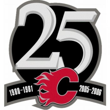 Calgary Flames Anniversary Logo  Iron-on Stickers (Heat Transfers)