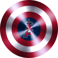 captain american shield with los angeles angels of anaheim logo decal sticker