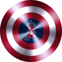 captain american shield with los angeles angels of anaheim logo decal sticker