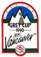 grey cup 1990 primary logo iron on transfers