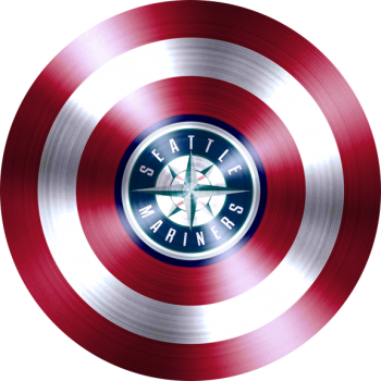 captain american shield with seattle mariners logo decal sticker