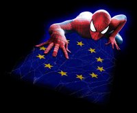 Spiderman EUROPEAN UNION Flag decal sticker