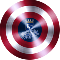 captain american shield with kansas city royals logo decal sticker