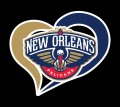 new orleans pelicans heart logo iron on stickers(heat transfer)