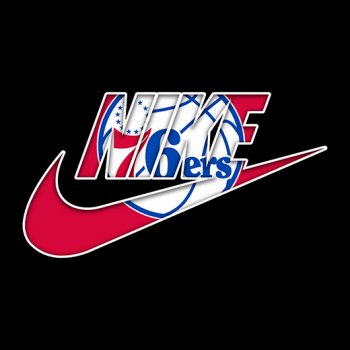 Philadelphia 76ers nike logo iron on sticker