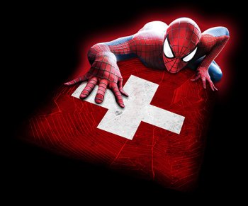 Spiderman switzerland flag decal sticker