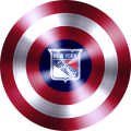 captain american shield with new york rangers logo