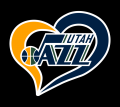 utah jazz heart logo iron on stickers(heat transfer)