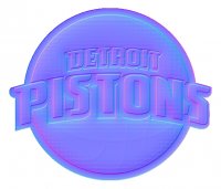 detroit pistons 2006-pres primary colorful embossed logo iron on transfer