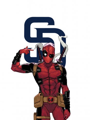 San Diego Padres Deadpool iron on transfers