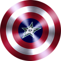 captain american shield with dallas stars logo