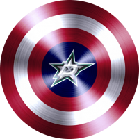 captain american shield with dallas stars logo