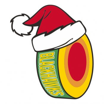 Chicago Blackhawks Hockey ball Christmas hat decal sticker